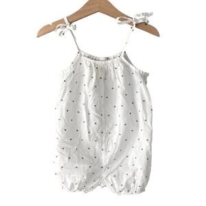 egg by Susan Lazar Tie Strap Romper - Triangles - White Gold - 18M
